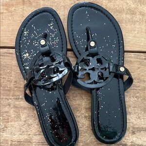 Tory Burch Black Sandals with Multicolor Accents